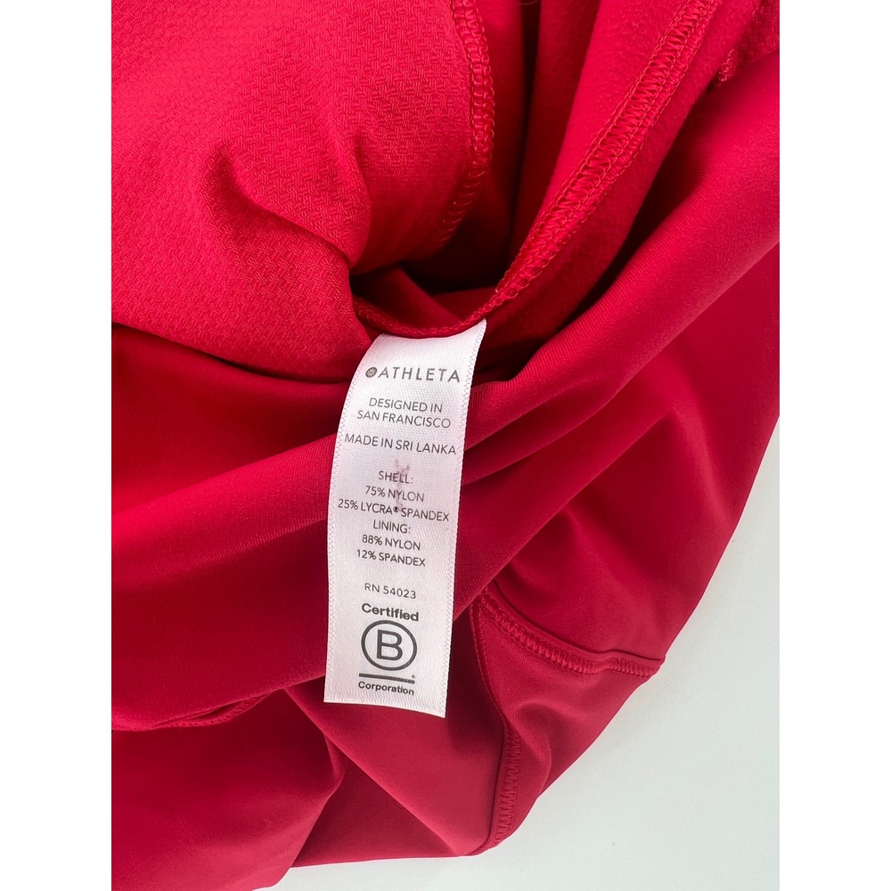 Athleta Whittier Peak Half Zip Hibiscus Red Pullover Jacket Gym performance M - Picture 6 of 8